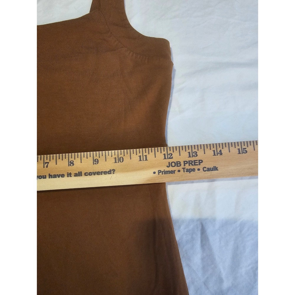 Good American Essential Maxi Dress Brown Square Neck GDK0101 Womens Size 0 - Picture 8 of 8